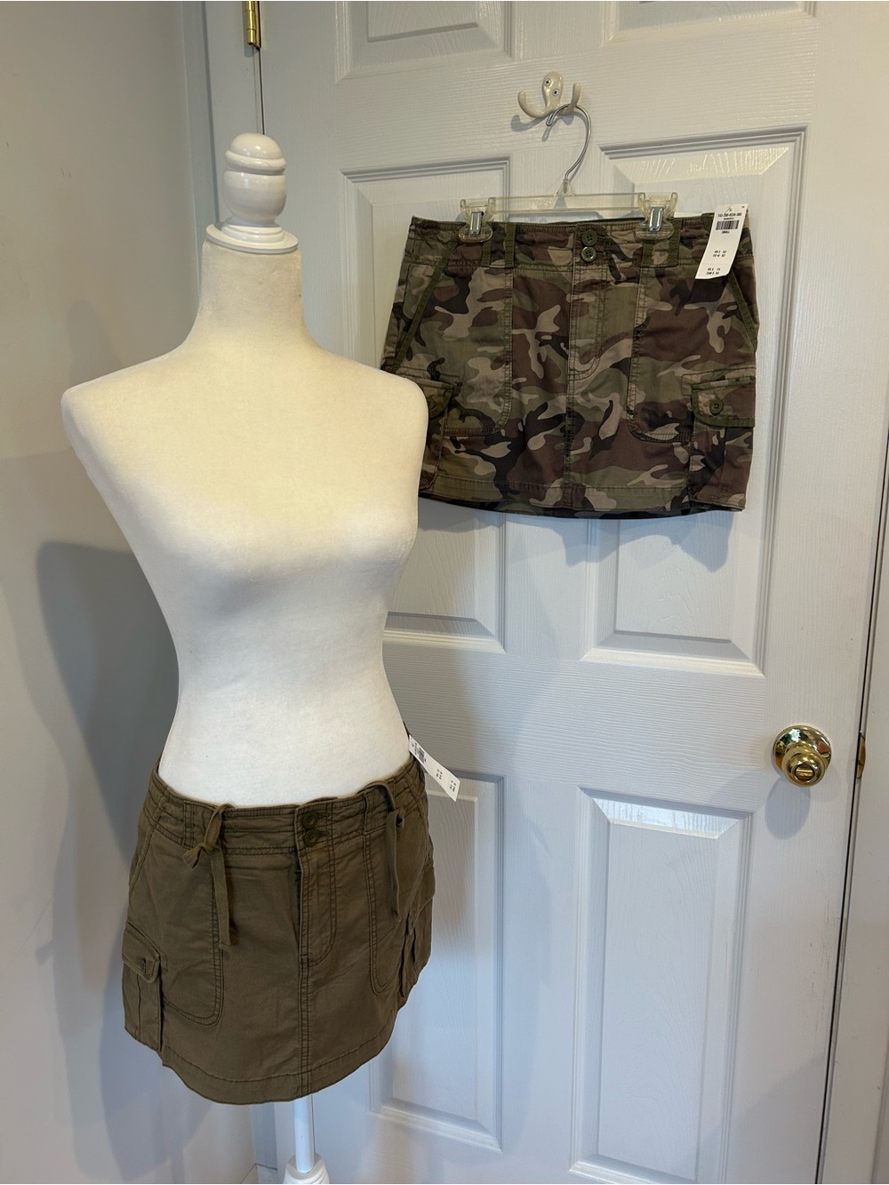 2 Abercrombie & Fitch Mini Skirts- Olive & Camouflage NWT